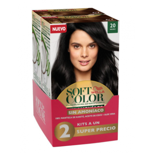 Soft Color Coloración natural sin amoniaco # 20 Kit X 2 Unidades 