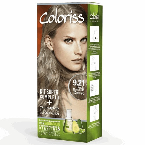 Coloriss Kit tinte en crema 9.21 Rubio Nacarado cenizo Caja X 1 Unidad 