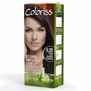 Coloriss Kit tinte en crema 5.22 Castaño Claro Violeta Intenso Caja X 1 Unidad 