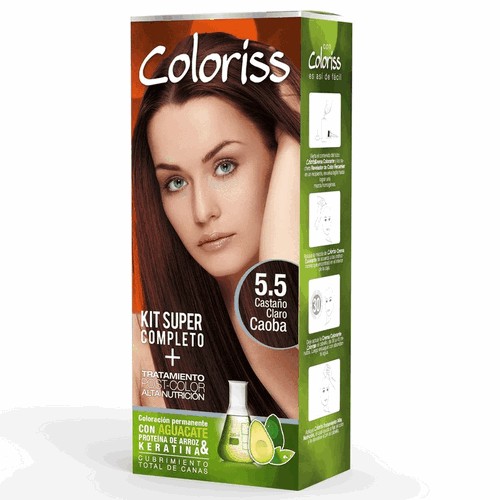 Coloriss Kit tinte en crema 5.5 Castaño Claro caoba Caja X 1 Unidad 