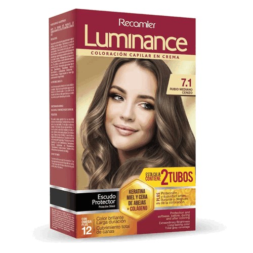 Luminance Coloración en crema Rubio Mediano Cenizo 7.1 Caja X 60 Gramos