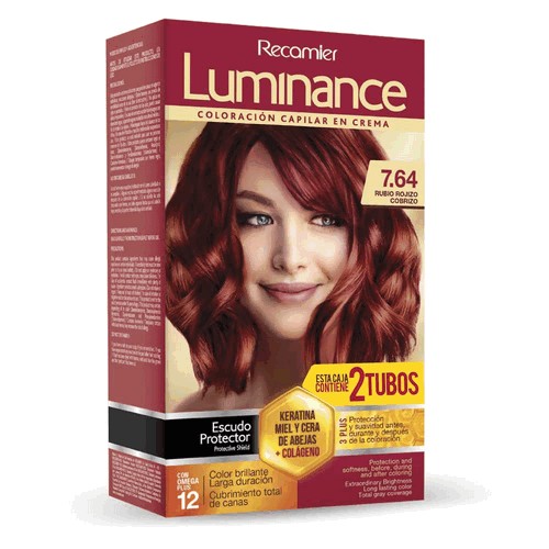 Luminance Coloración en crema Rubio Rojizo cenizo 7.64 Caja X 60 Gramos