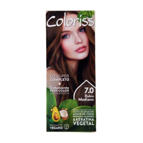 coloriss kit 7.0 rubio mediano x 50 gr