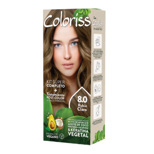 coloriss kit 8 rubio claro x 50 gr