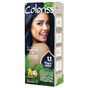 coloriss tinte kit 1.1 negro azul x 30 gr