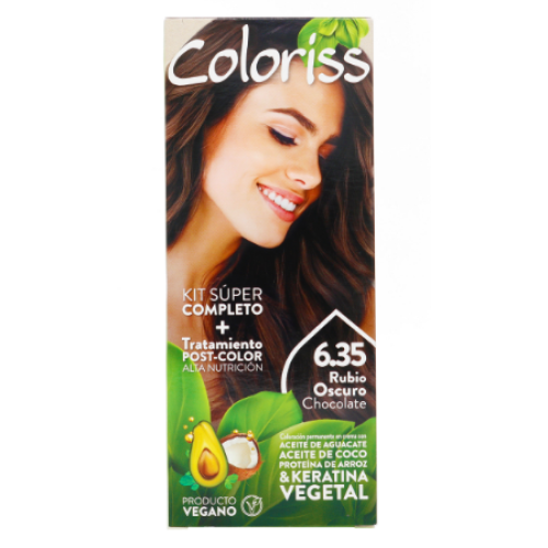 coloriss kit 6.35 rubio oscuro chocolate x 30 gr