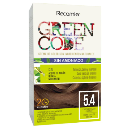 green code kit #5.4 castaño claro cobrizo x 50 gr