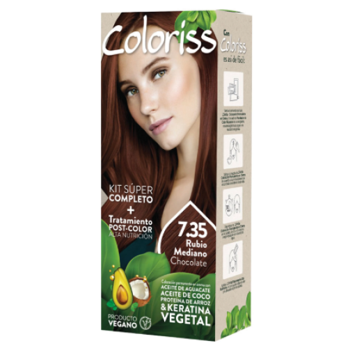colorris tinte kit 7.35 Rubio mediano chocolate x 15 gr