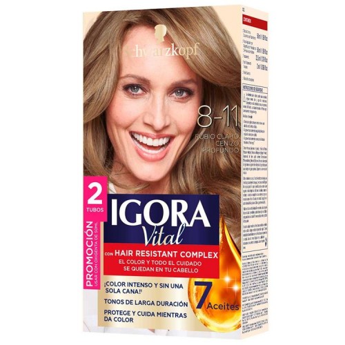 Igora Vital 8-11 Rubio Claro Cenizo Profundo Tubo X 50 Ml 