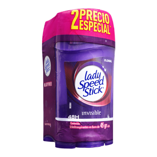 Lady Speed Stick Desodorante Invensible Barra Floral Oferta 2 Unidades X 45 Gramos c/u