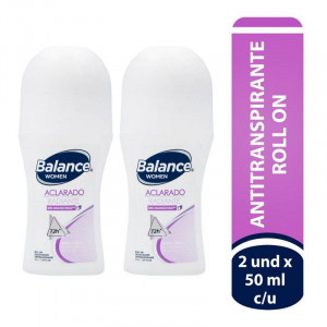 Desodorante Balance Women Aclarado radiante roll-on Oferta 2 Frasco X 50 ML c/u
