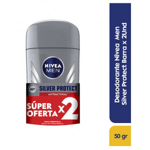 Nivea Men Desodorante Silver Protect Barra Oferta 2 Unidades X 50 Gramos c/u