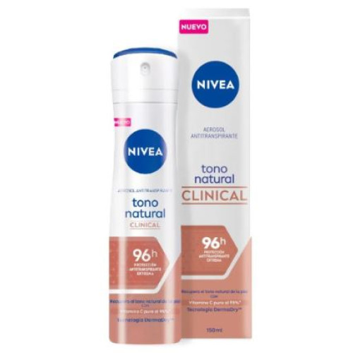Nivea Desodorante Clinical Aerosol tono natural Lata X 150 Ml 