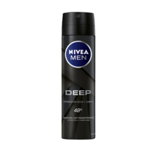 nivea aerosol men deep black carbón x 150 ml