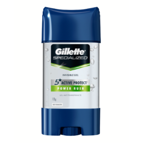 Gillette desodorante gel pow - rush x 82 gr
