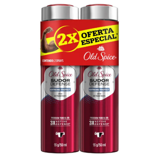 old spice desodorante extreme protect aerosol 2 latas x 150 ml