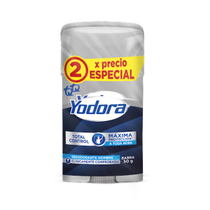 Yodora Desodorante de Hombre Total control Oferta 2 Barras X 50 Gramos 
