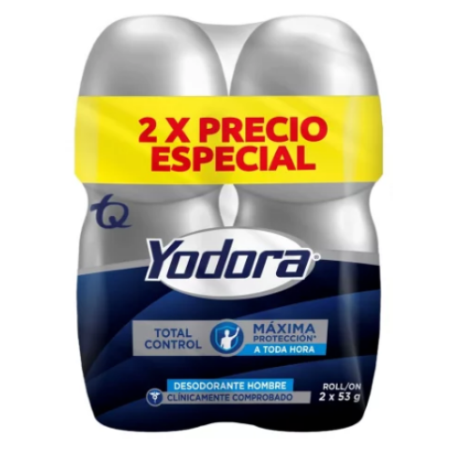 yodora roll-on total control Oferta 2 frascos x 53 gr