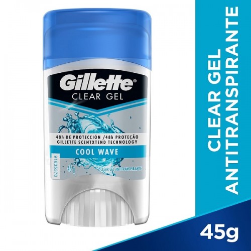 Gillette Clear gel Desodorante Cool Wave Frasco X 45 Gramos 
