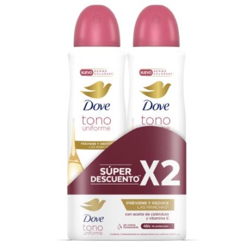 Dove Desodorante tono uniforme previene y reduce manchas Oferta 2 Latas X 150 ML c/u