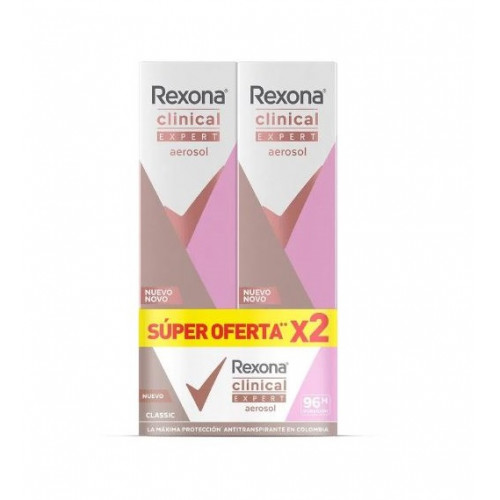 Rexona Clinical Expert Aerosol Classic Oferta 2 Latas X 91 Gramos c/u