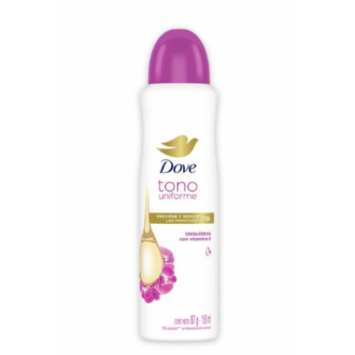 dove antitranspirante aerosol tono uniforme orquideas con vitamina E x 150ml