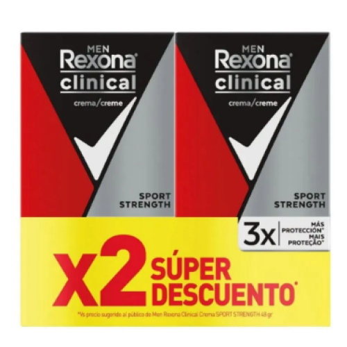 rexona clinical Antitranspirante sport strength 2 frascos x 48 gr