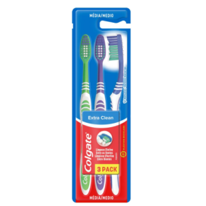 colgate cepillo extra clean medio x 3 pack