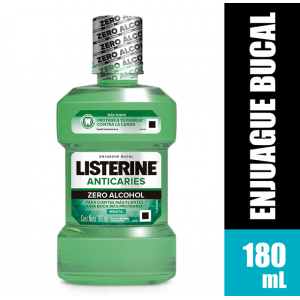 Listerine Anti Caries Zero alcohol Menta Frasco X 180 Ml 