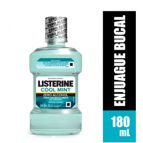 Listerine Cool Mint Zero Alcohol Frasco X 180 Ml 