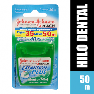 Seda dental con cera Expansión Plus Menta Oferta Pague 35 Lleve 50 Metros  