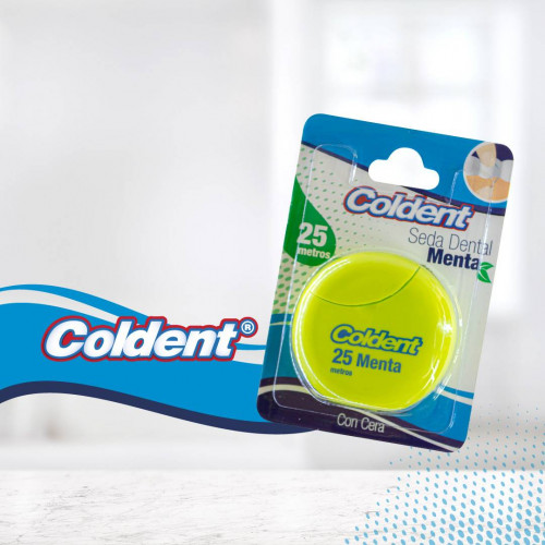 Coldent Seda Dental con Cera Menta Caja X 25 Metros