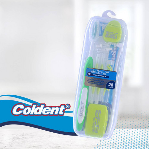 Coldent Kit de Ortodoncia ( Seda dental, Cepillo interproximal grade+repuestos, Cepillos interproximal pequeños, Cepillo dental, cera, enhebradores)  X 1 Unidad