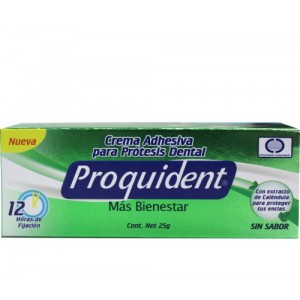Proquident Crema adhesiva para prótesis dental Sin sabor Tubo X 25 Gramos 