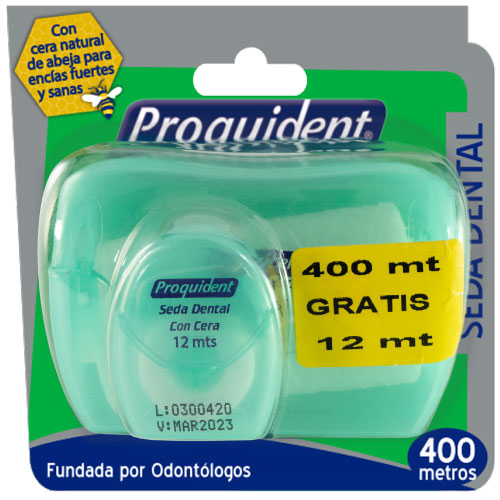 Proquident Seda dental con cera Oferta 1 Caja X 400 MT + 12 MT 