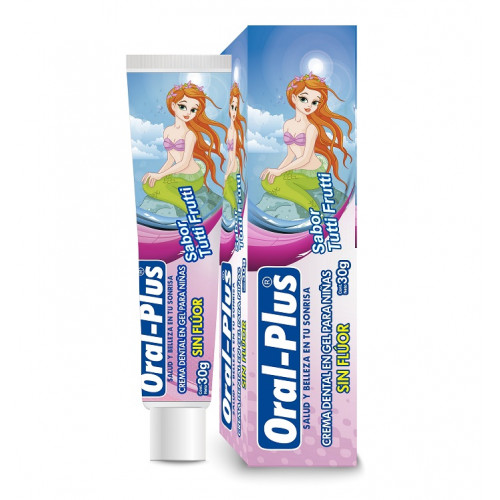 Oral-Plus Crema Dental Niñas Sin Flúor Sabor Tutti Frutti Tubo X 30 Gramos