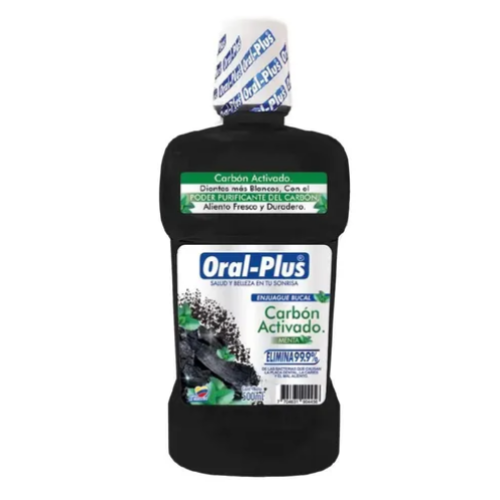 oral plus enjuague carbon activado x 500 ml