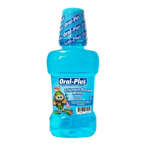 Enjuague Bucal Oral-plus niños Sabor chicle Frasco X 300 Ml 