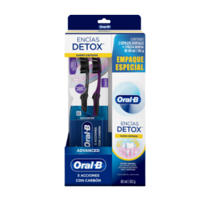 oral B pack encías detox 2 cepillos dentales + crema encías detox x 80 ml