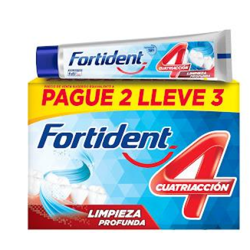 fortident crema dental limpieza profunda 3 unidades x 85 gr