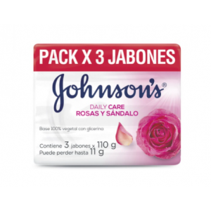 Jabón Johnson´s Rosas y sándalo 3 Barras X 110 Gramos 