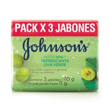 Jabón Johnson´s Refrescante uva verde 3 Barras X 110 Gramos 