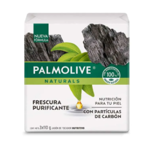 Palmolive naturals Frescura purificante con partículas de carbón 3 Barras X 110 Gr