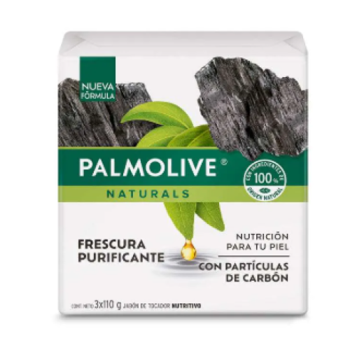 Palmolive naturals Frescura purificante con partículas de carbón 3 Barras X 110 Gr