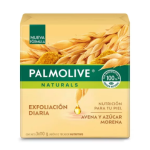 Palmolive Naturals exfoliación diaria avena y azúcar morena 3 Barras X 110 Gr 