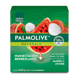 Palmolive Naturals nutrición sandía y lychee 3 Barras X 110 Gr 