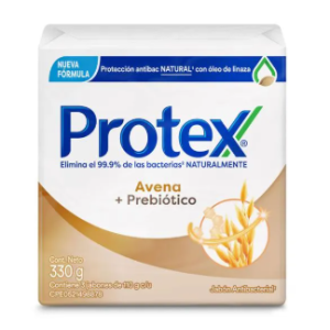 Protex avena + prebiótico Jabón paquete X 3 Unidades (330 gramos)