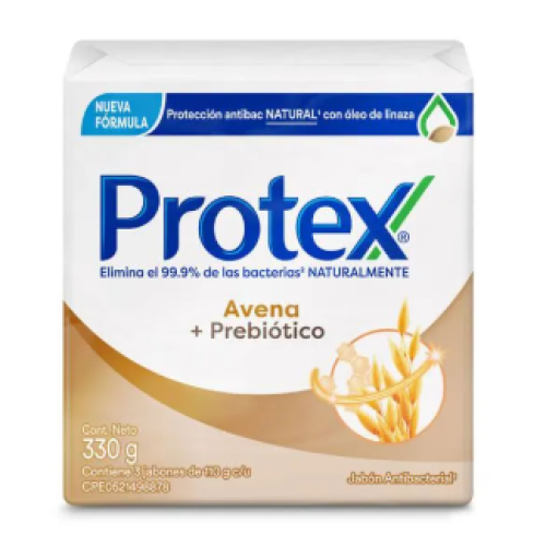Protex avena + prebiótico Jabón paquete X 3 Unidades (330 gramos)