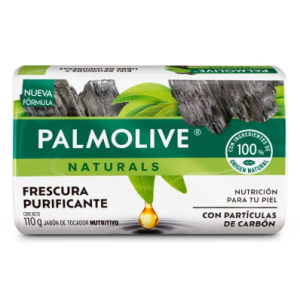 Palmolive naturals Jabón de tocador Frescura purificante con partículas de carbón Barra X 110 Gramos 