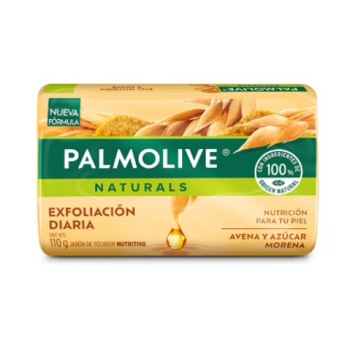 Palmolive naturals Jabón de tocador exfoliación diaria Barra X 110 Gramos 